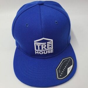 Tre House Hat Snapback Blue White Logo Cannabis Marijuana Mushroom Products Men